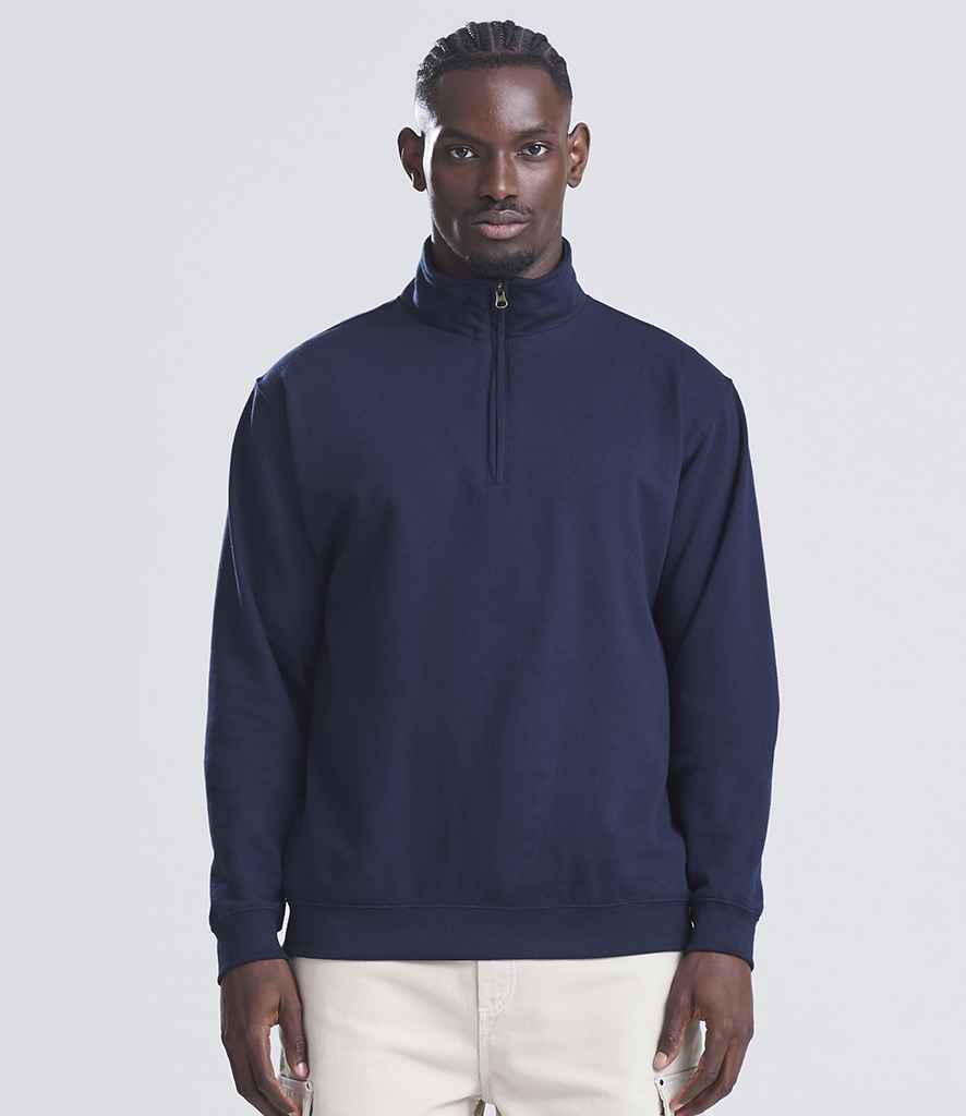 AWDis Sophomore Zip Neck Sweatshirt | New French Navy