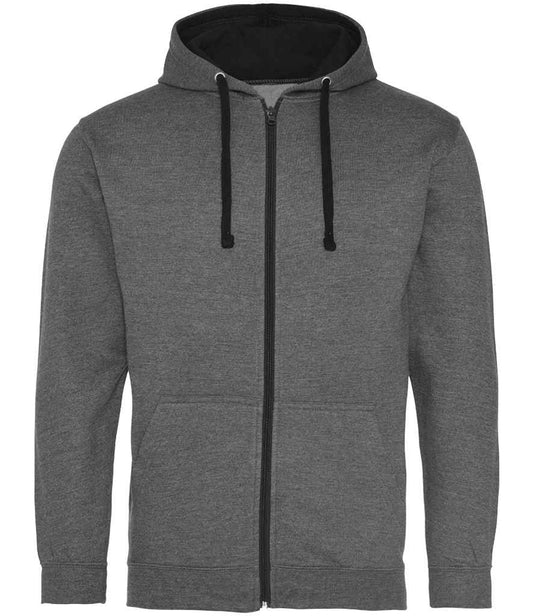 AWDis Varsity Zoodie | Charcoal/Jet Black