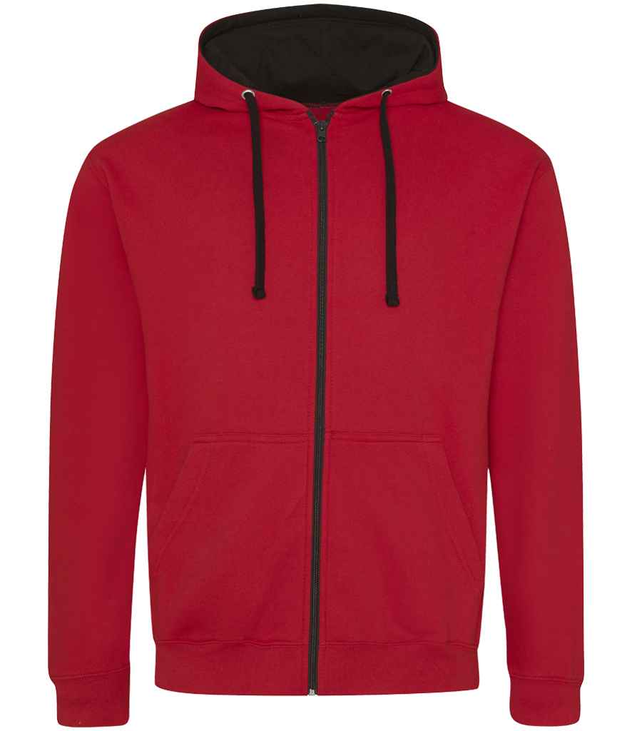 AWDis Varsity Zoodie | Fire Red/Jet Black