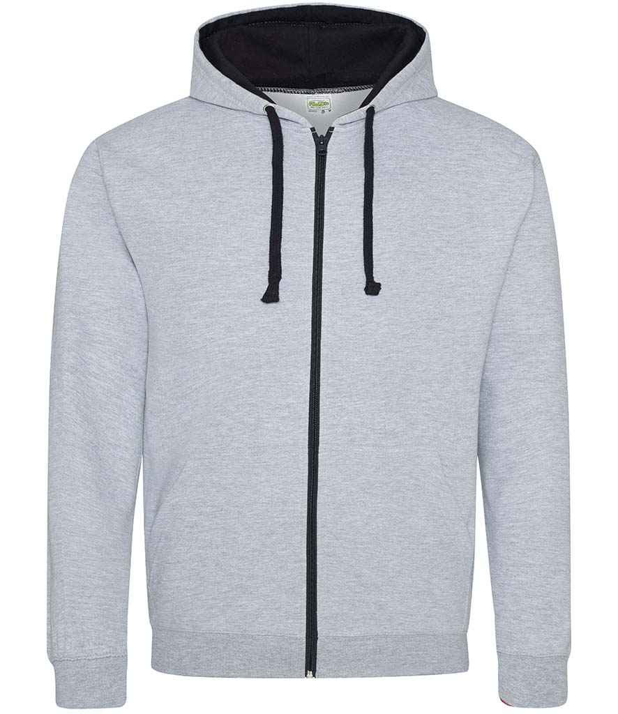 AWDis Varsity Zoodie | Heather Grey/New French Navy