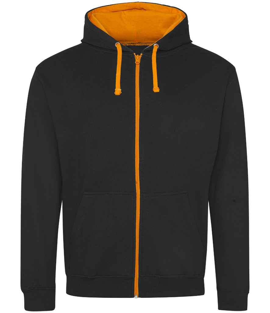 AWDis Varsity Zoodie | Jet Black/Orange Crush