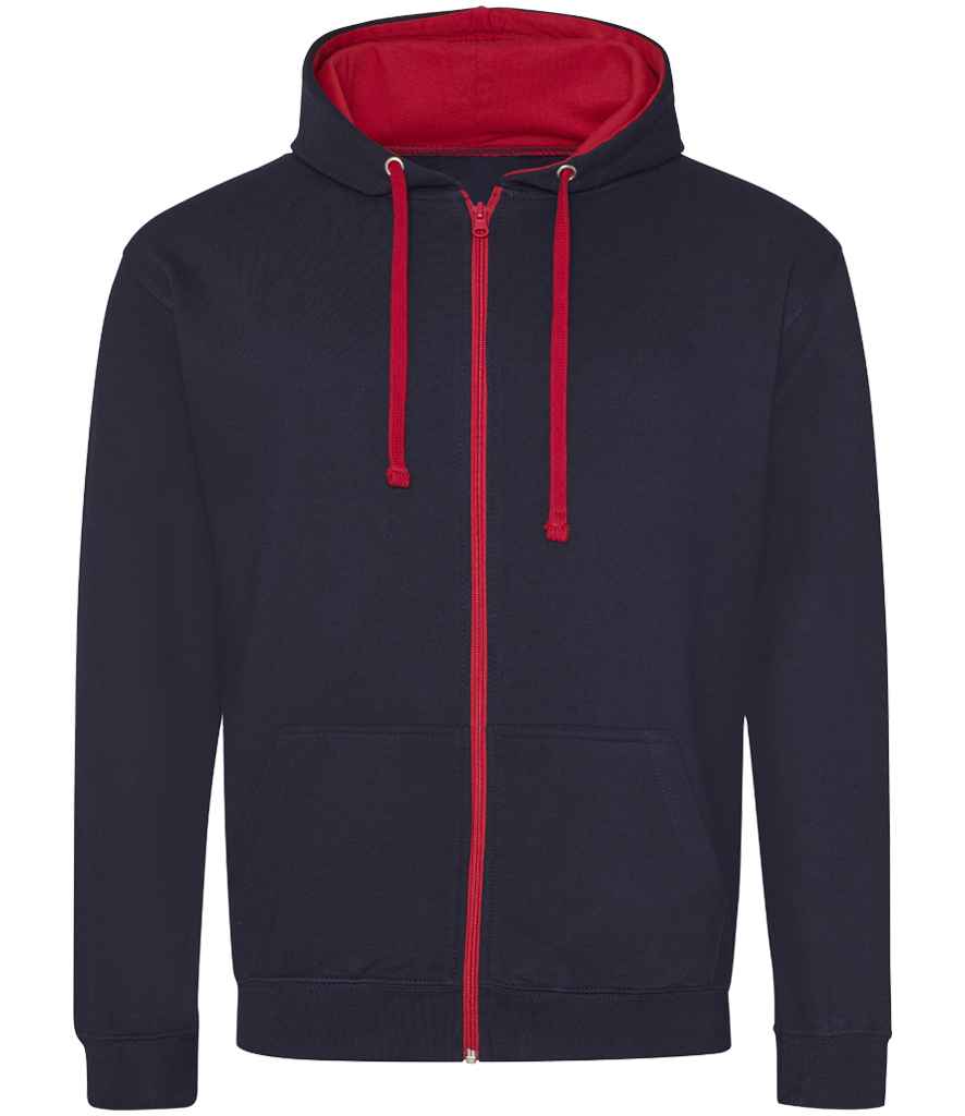 AWDis Varsity Zoodie | New French Navy/Fire Red