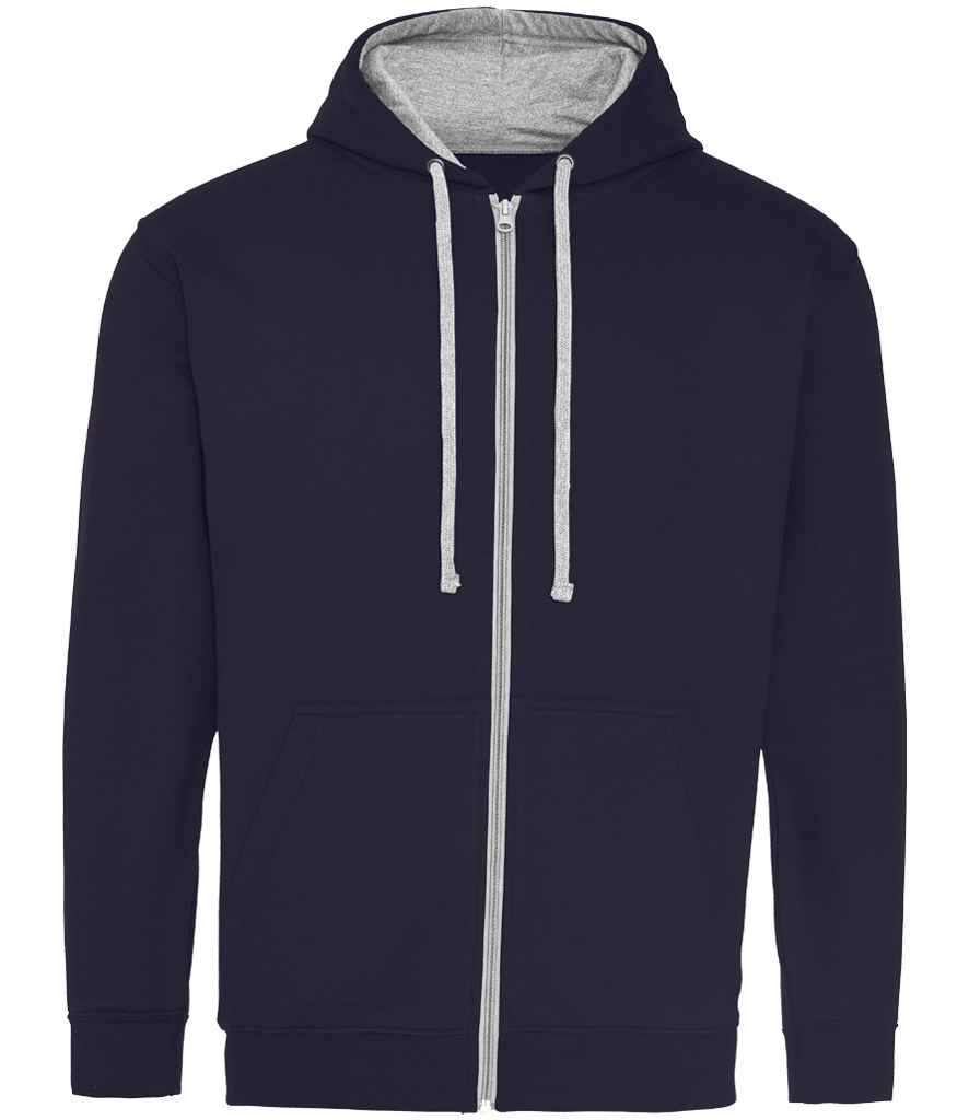 AWDis Varsity Zoodie | New French Navy/Heather Grey
