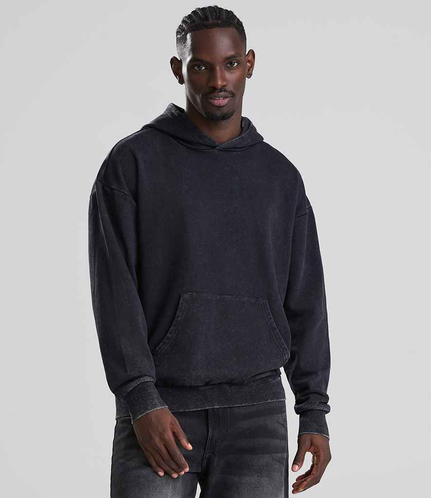 AWDis Vintage Washed Hoodie | Washed Black