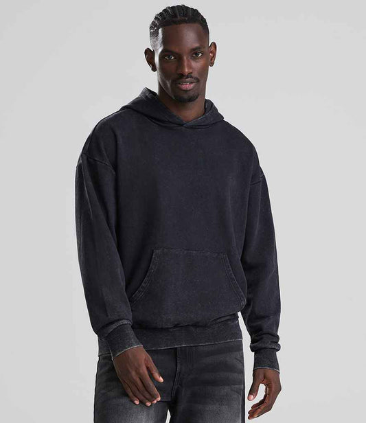 AWDis Vintage Washed Hoodie | Washed Black