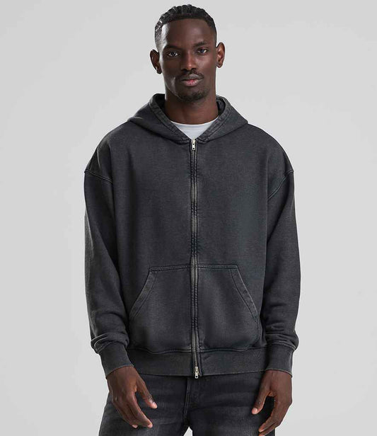 AWDis Vintage Washed Zoodie | Washed Black