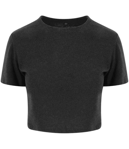 AWDis Ladies Tri-Blend Cropped T-Shirt | Heather Black