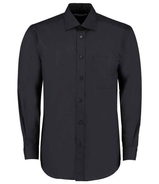 Kustom Kit Long Sleeve Classic Fit Business Shirt | Black