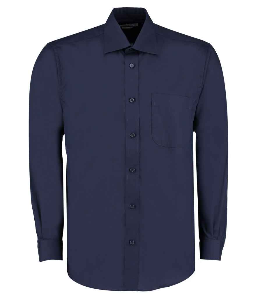 Kustom Kit Long Sleeve Classic Fit Business Shirt | Dark Navy