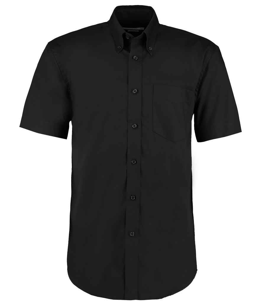 Kustom Kit Premium Short Sleeve Classic Fit Oxford Shirt | Black