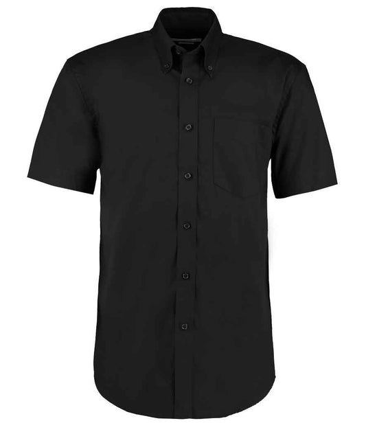 Kustom Kit Premium Short Sleeve Classic Fit Oxford Shirt | Black