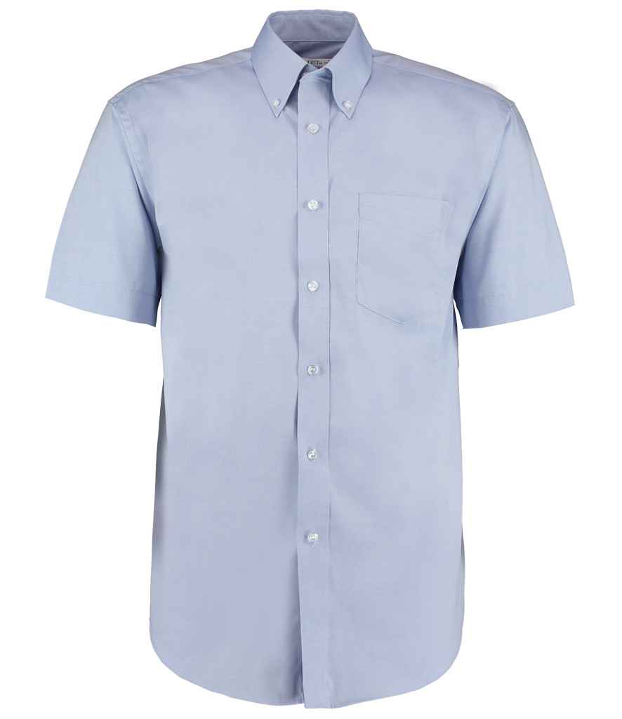 Kustom Kit Premium Short Sleeve Classic Fit Oxford Shirt | Light Blue