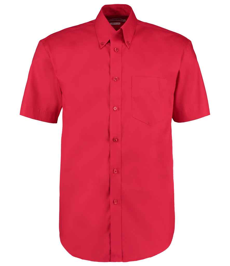 Kustom Kit Premium Short Sleeve Classic Fit Oxford Shirt | Red