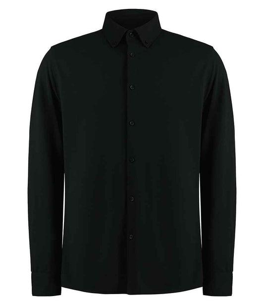 Kustom Kit Long Sleeve Superwash® 60°C Piqué Shirt | Black