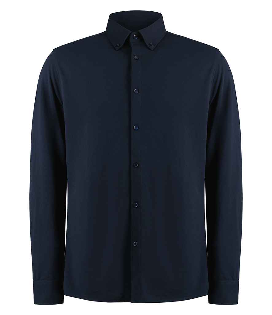Kustom Kit Long Sleeve Superwash® 60°C Piqué Shirt | Navy