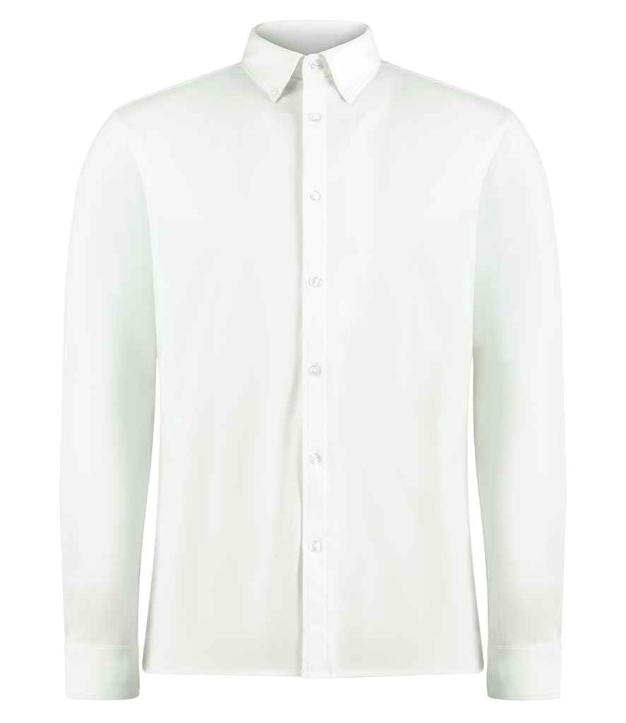 Kustom Kit Long Sleeve Superwash® 60°C Piqué Shirt | White