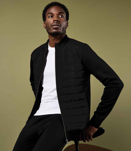 Kustom Kit Regular Fit Quilted Full Zip Sweat Jacket | Black