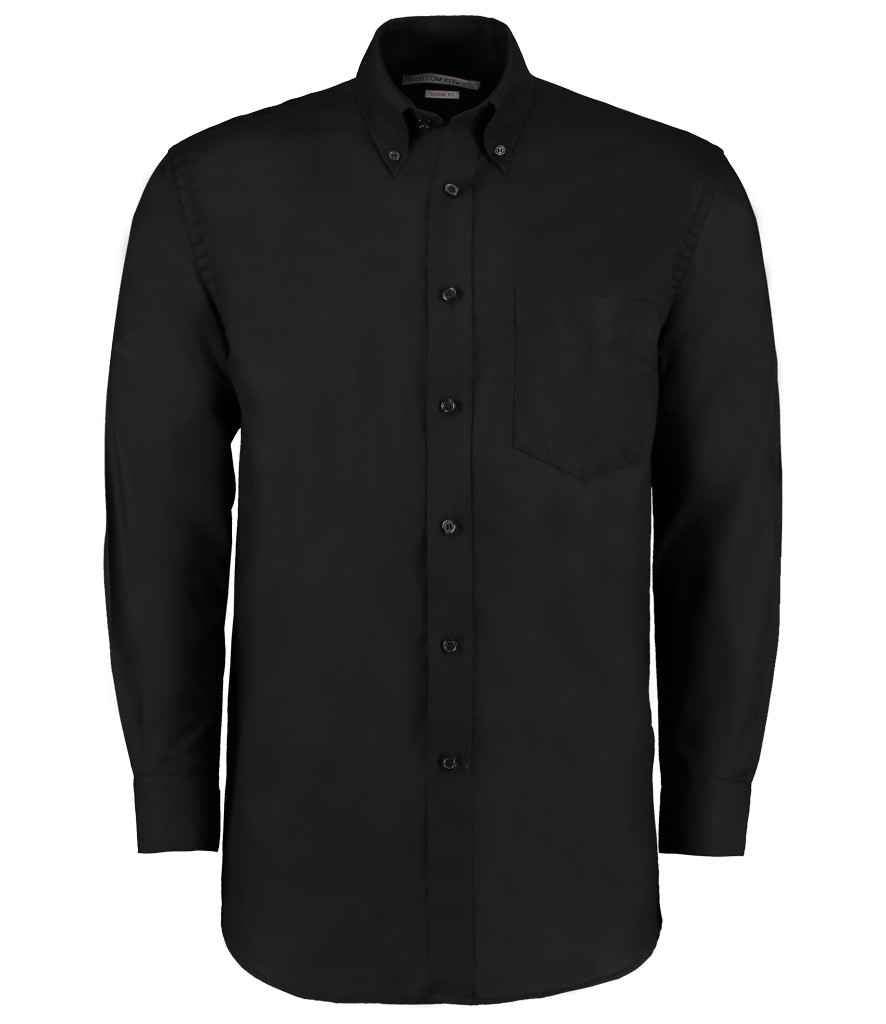 Kustom Kit Long Sleeve Classic Fit Workwear Oxford Shirt | Black