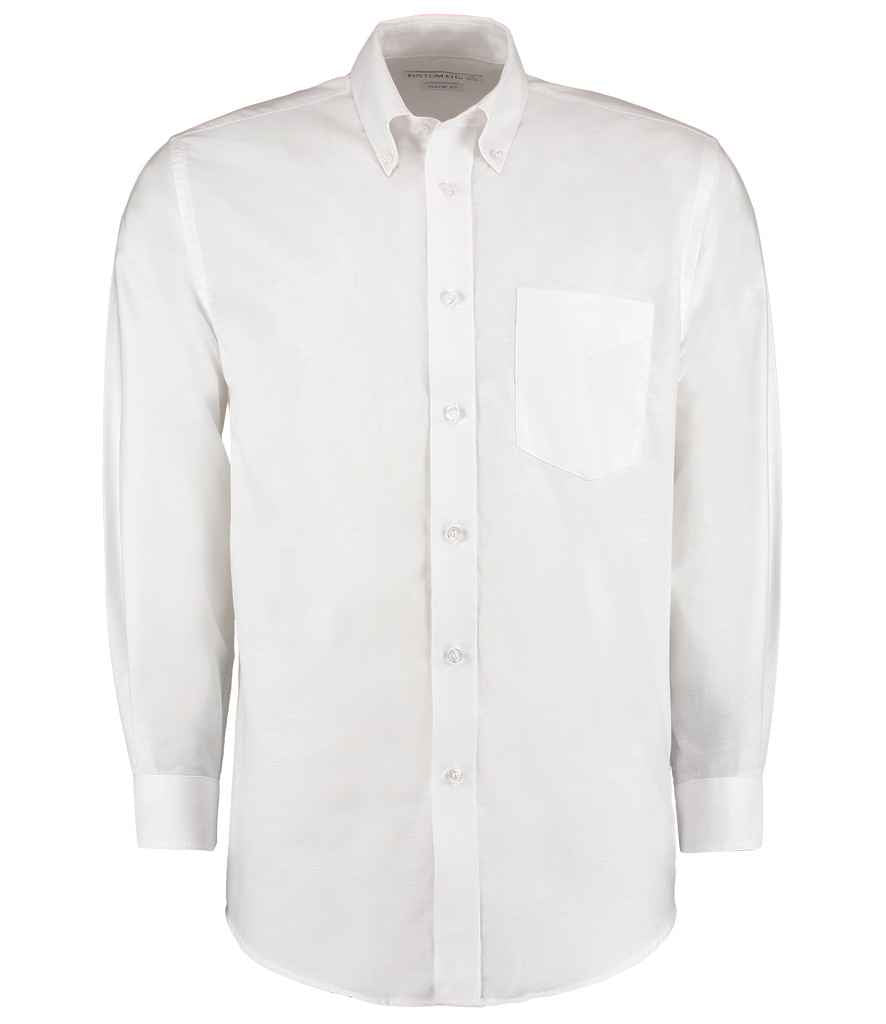 Kustom Kit Long Sleeve Classic Fit Workwear Oxford Shirt | White