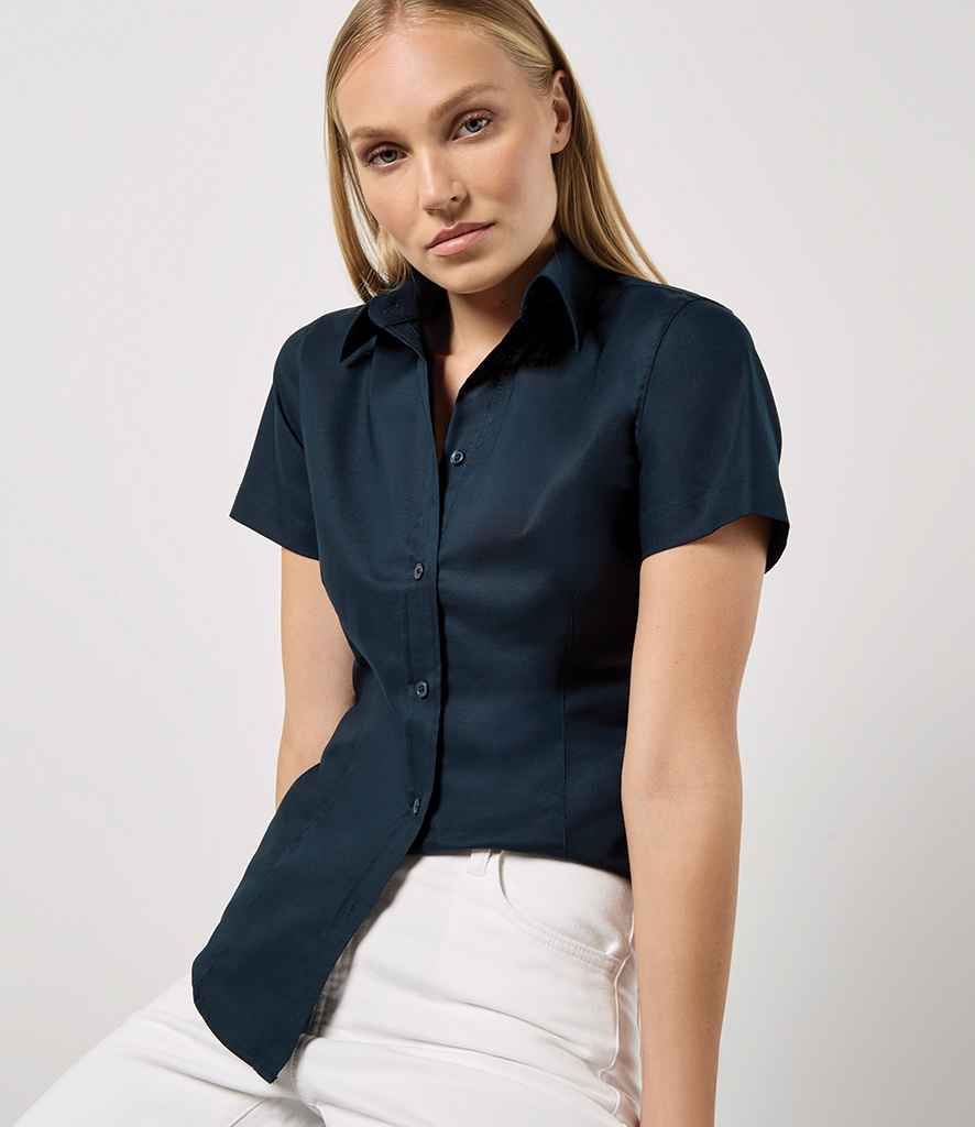Kustom Kit Ladies Short Sleeve Tailored Workwear Oxford Shirt | French Navy