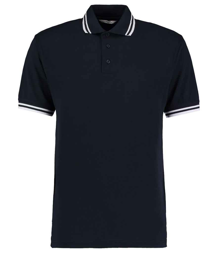 Kustom Kit Contrast Tipped Poly/Cotton Piqué Polo Shirt | Navy/White