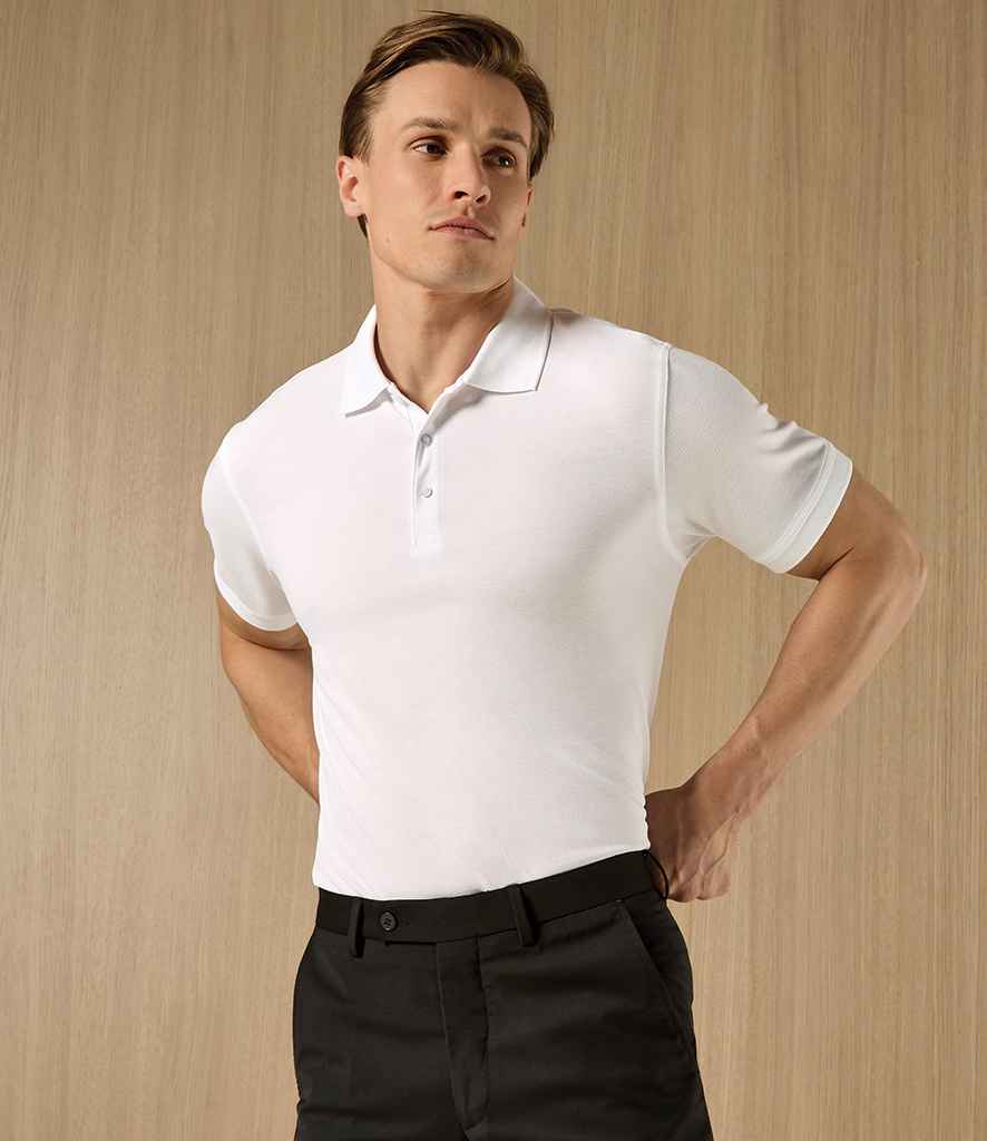 Kustom Kit Klassic Slim Fit Poly/Cotton Piqué Polo Shirt | White