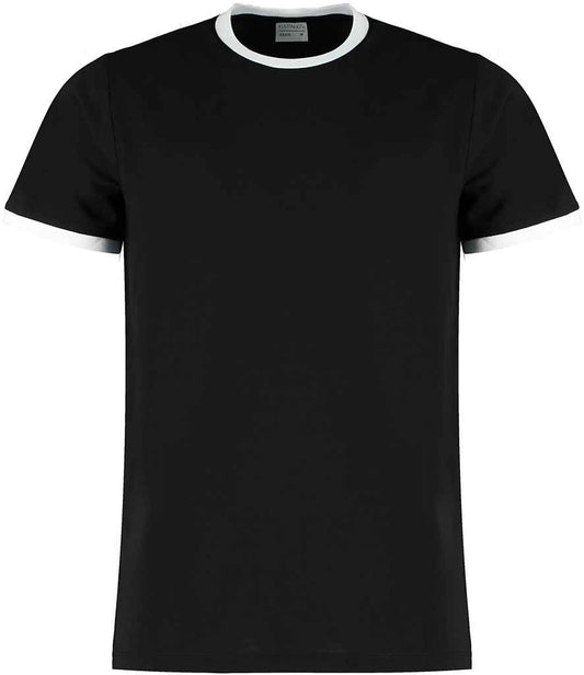 Kustom Kit Fashion Fit Ringer T-Shirt | Black/White