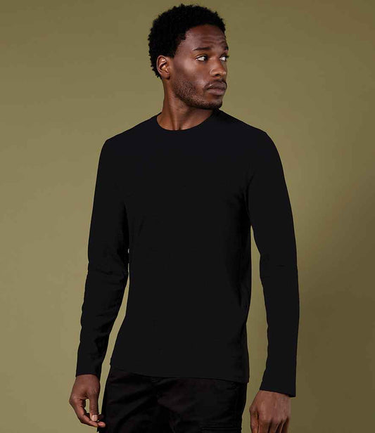 Kustom Kit Long Sleeve Fashion Fit Superwash® 60°C T-Shirt | Black