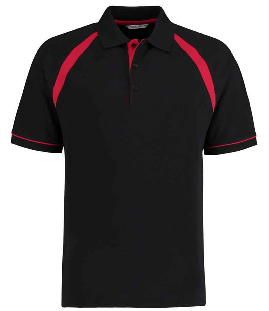 Kustom Kit Oak Hill Cotton Piqué Polo Shirt | Black/Bright Red