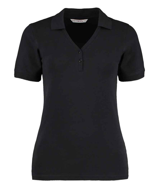 Kustom Kit Sophia Comfortec® V Neck Polo Shirt | Black