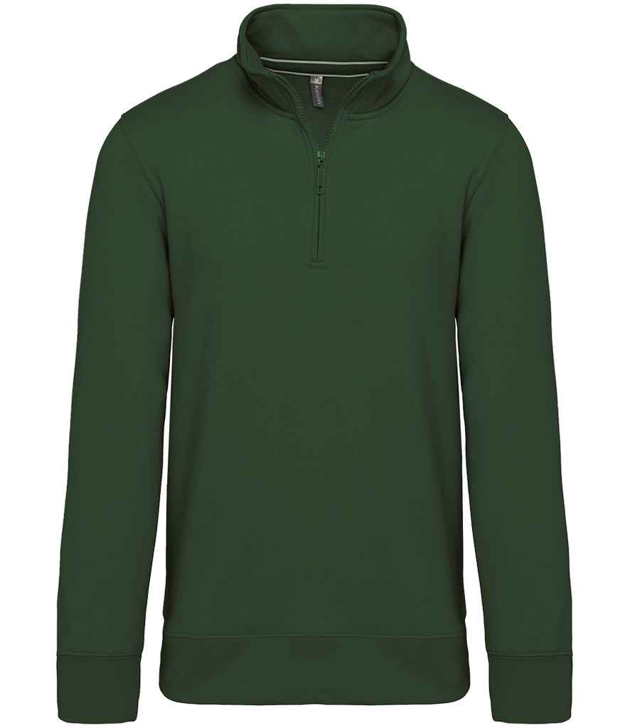 Kariban Zip Neck Sweatshirt | Forest Green