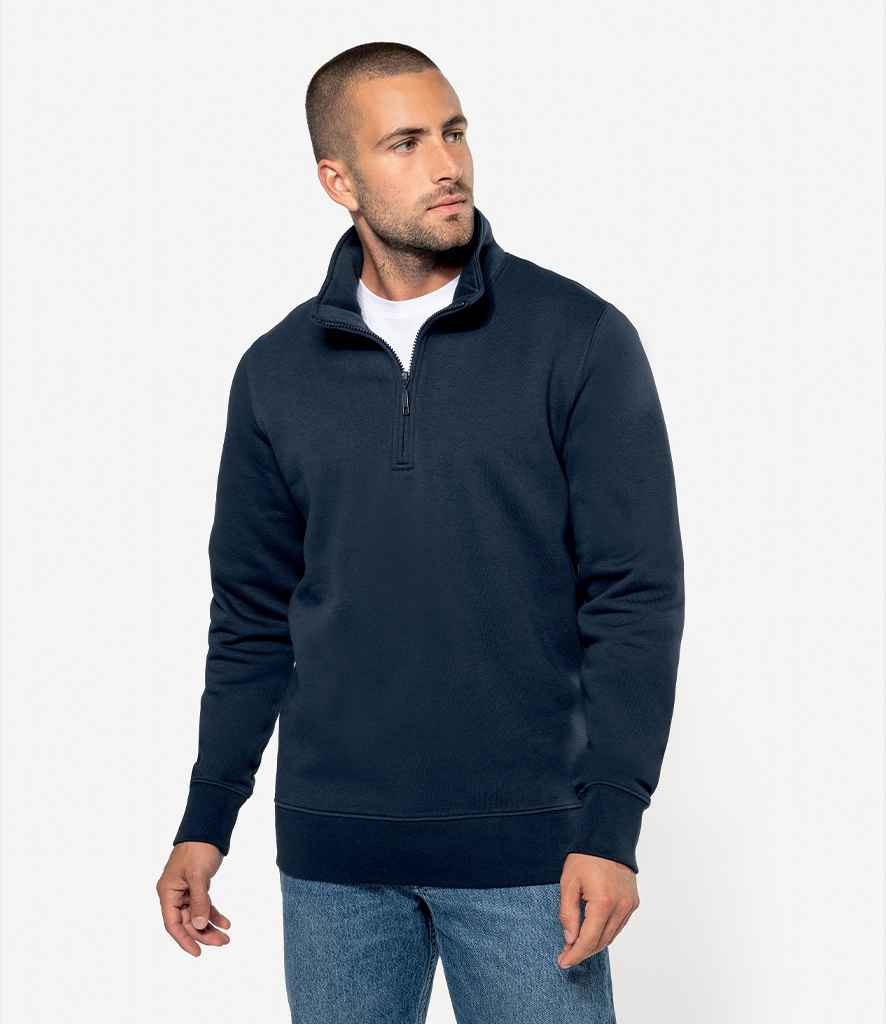 Kariban Zip Neck Sweatshirt | Navy