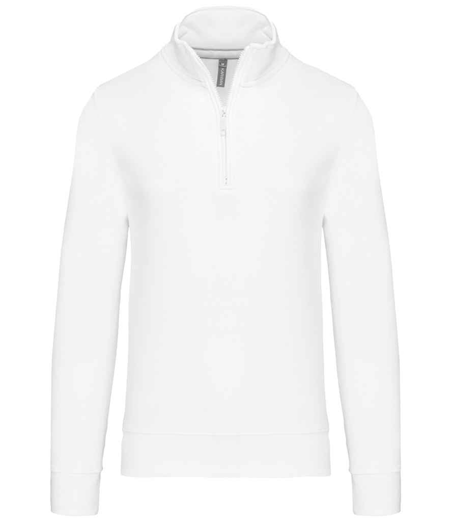 Kariban Zip Neck Sweatshirt | White