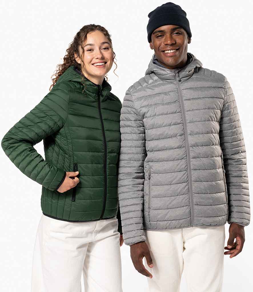 Kariban Lightweight Hooded Padded Jacket | Marl Silver