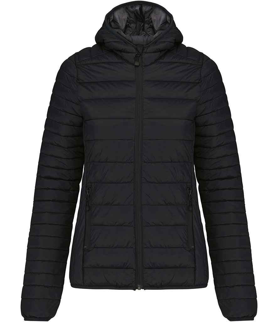 Kariban Ladies Lightweight Hooded Padded Jacket | Black