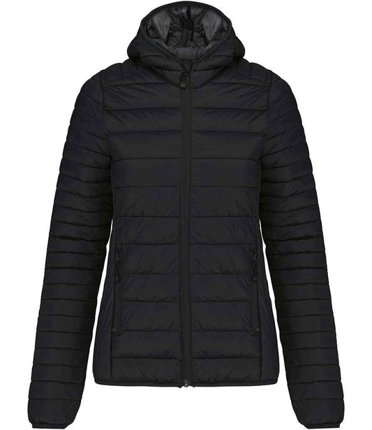 Kariban Ladies Lightweight Hooded Padded Jacket | Black