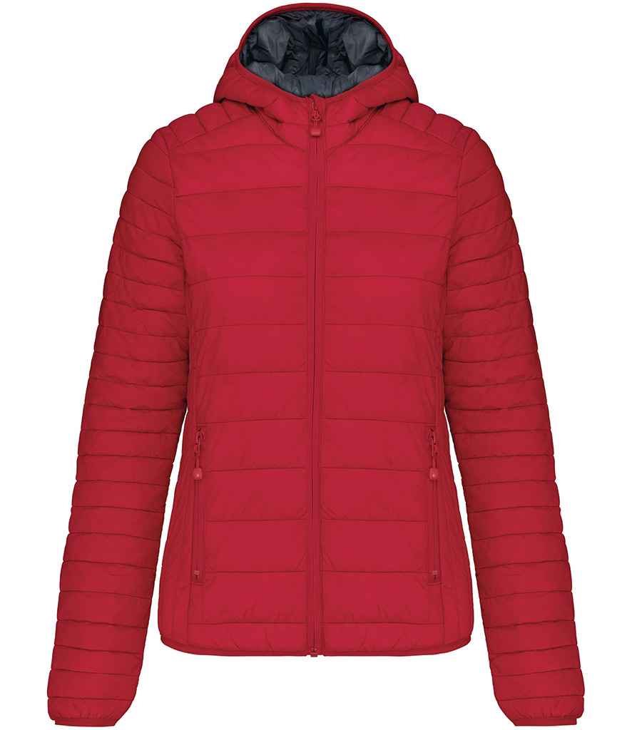 Kariban Ladies Lightweight Hooded Padded Jacket | Red