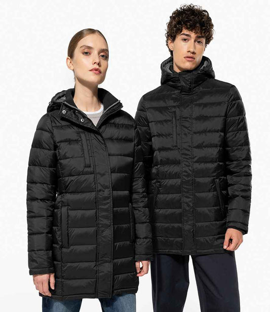 Kariban Lightweight Long Padded Parka Jacket | Black
