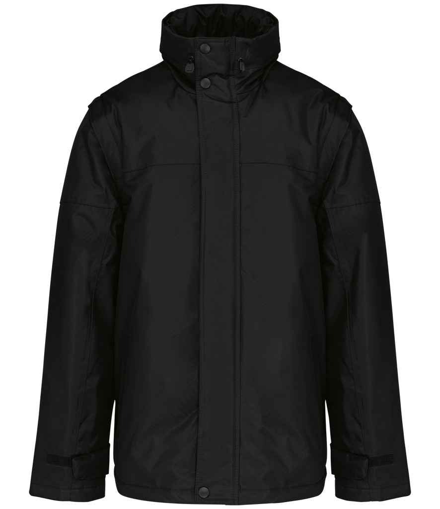 Kariban Factory Zip Off Sleeve Jacket | Black/Black