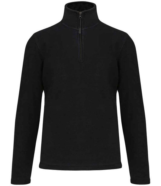 Kariban Enzo Zip Neck Micro Fleece | Black