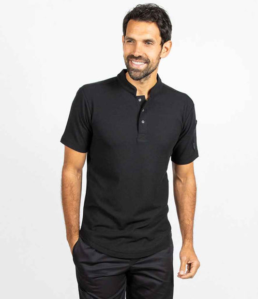 Le Chef Knitted Piqué Chef's Shirt | Black