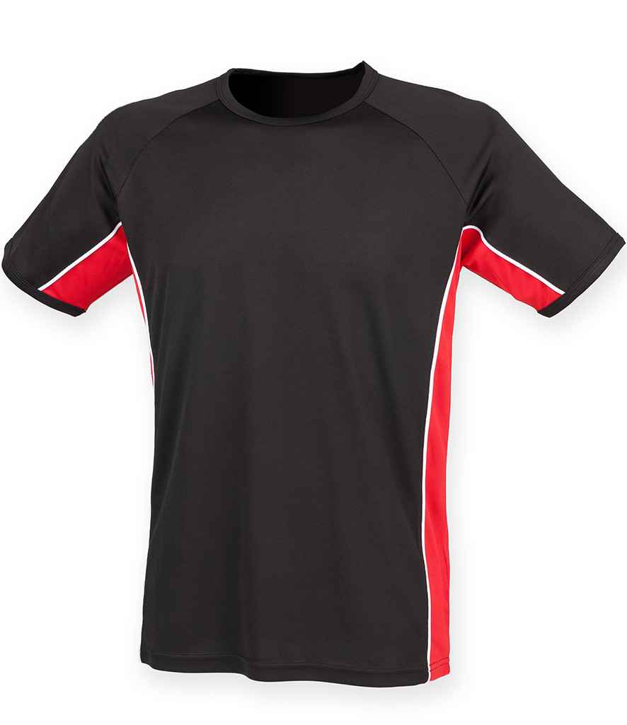 Finden + Hales Performance Panel T-Shirt | Black/Red/White
