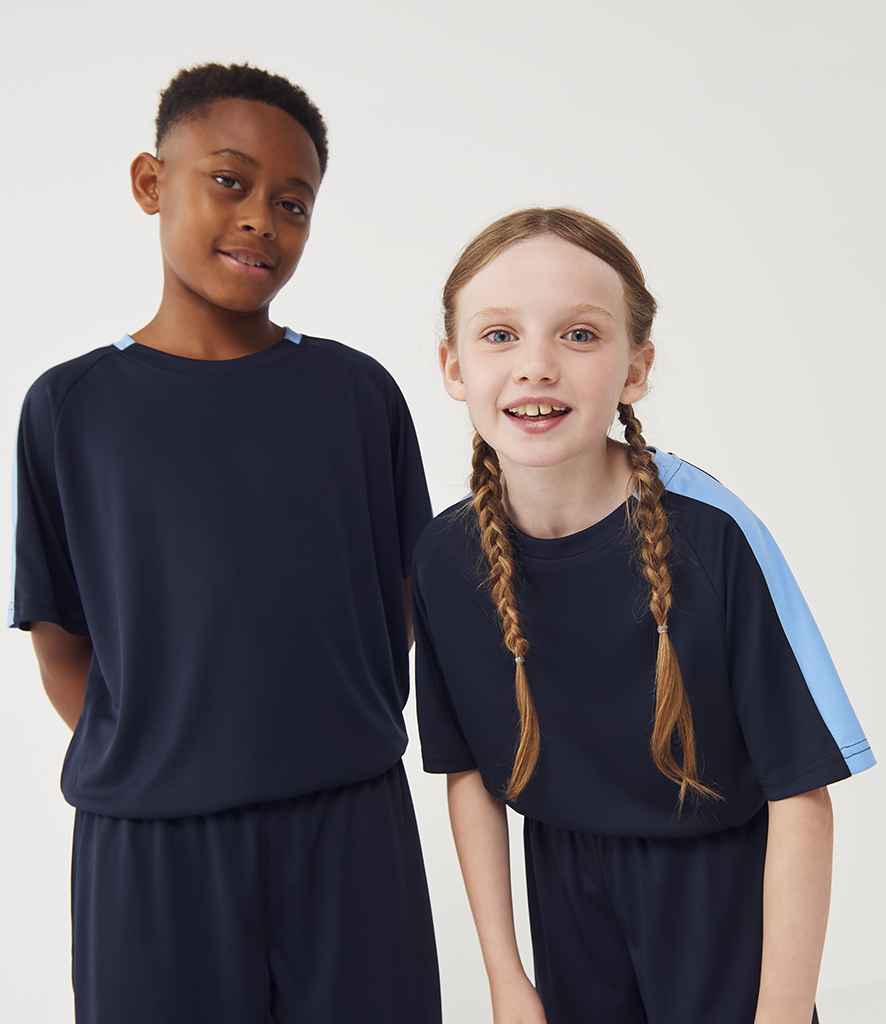 Finden + Hales Kids Team T-Shirt | Navy/Sky blue