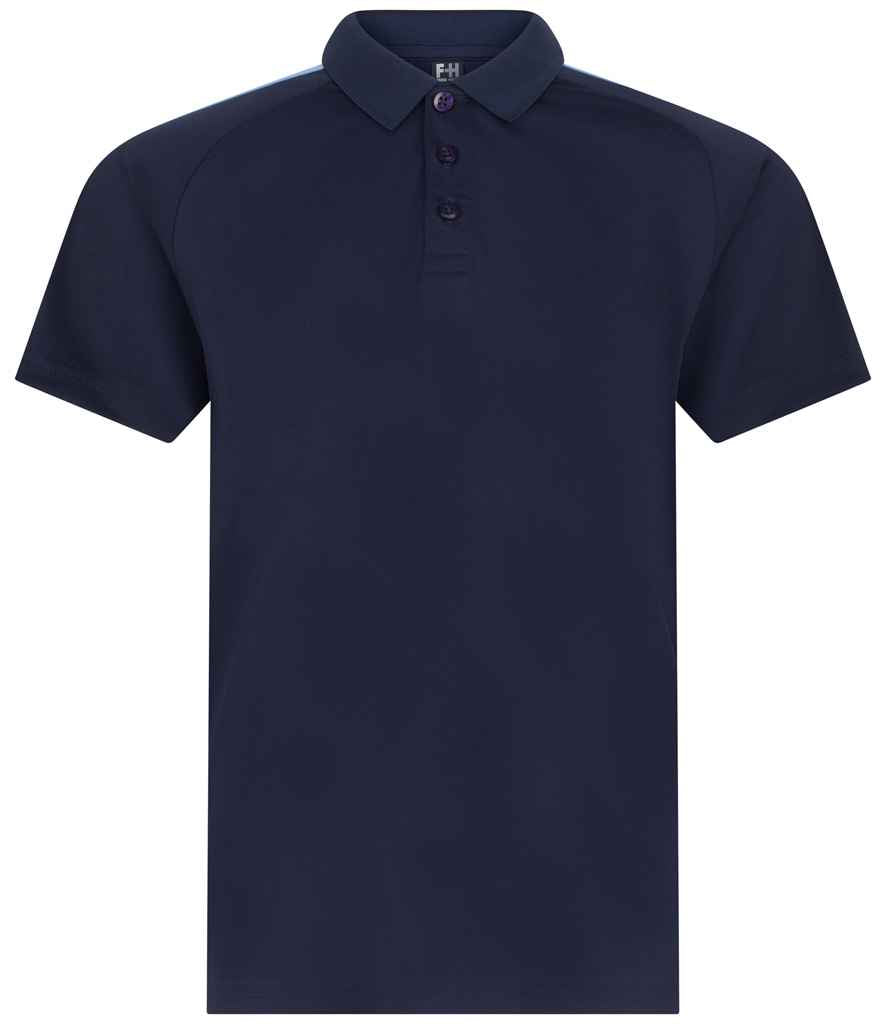 Finden + Hales Kids Team Polo Shirt | Navy/Sky blue