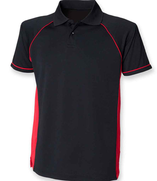 Finden + Hales Performance Panel Polo Shirt | Black/Red