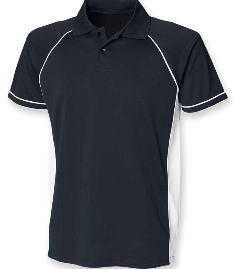 Finden + Hales Performance Panel Polo Shirt | Navy/White