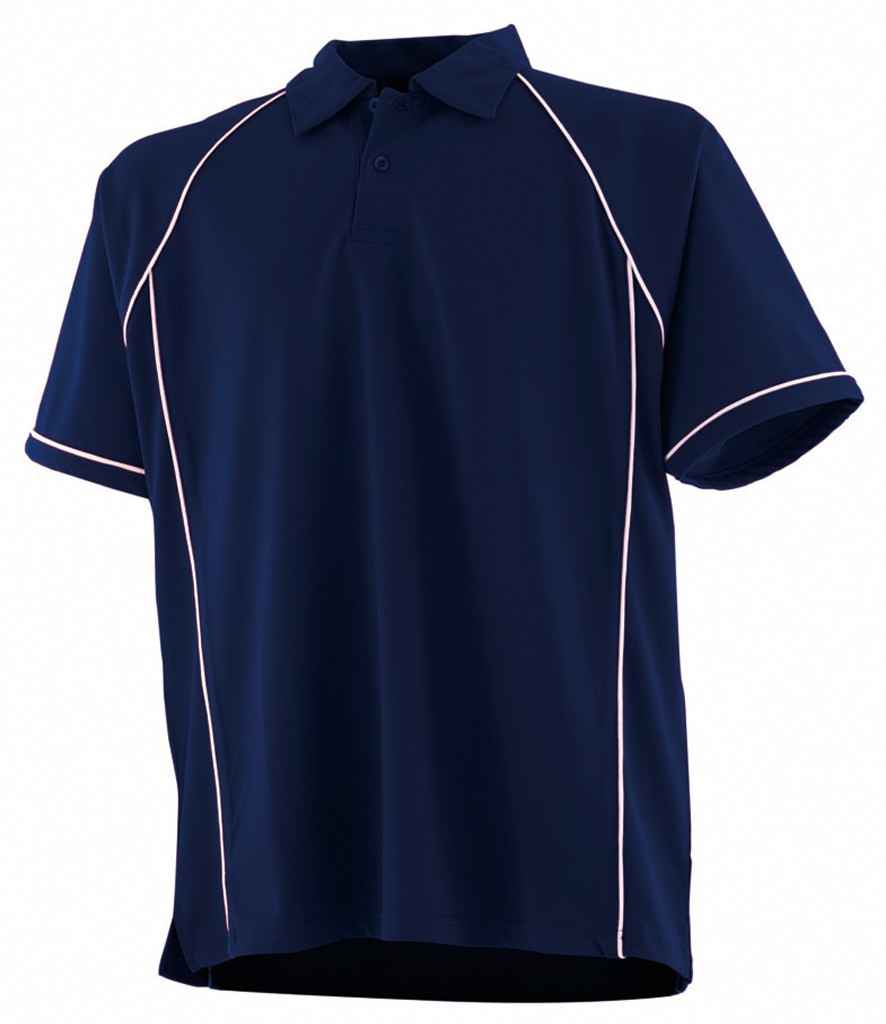 Finden + Hales Performance Piped Polo Shirt | Navy/White