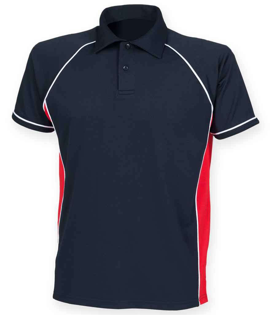 Finden + Hales Performance Piped Polo Shirt | Navy/Red/White