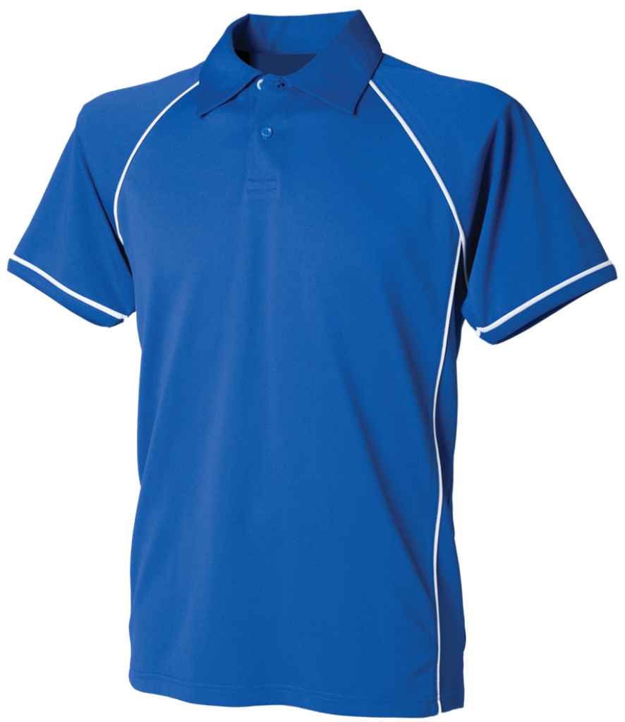 Finden + Hales Performance Piped Polo Shirt | Royal Blue/White