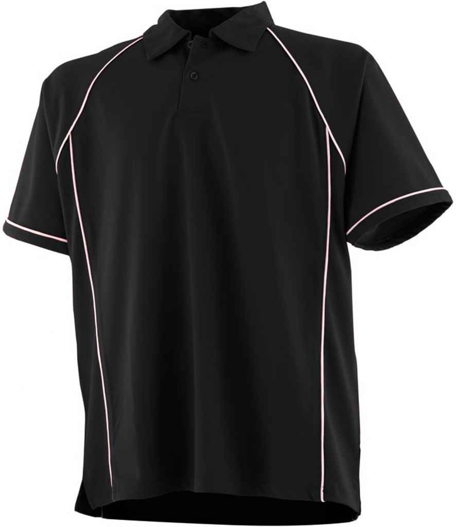 Finden + Hales Kids Performance Piped Polo Shirt | Black/White